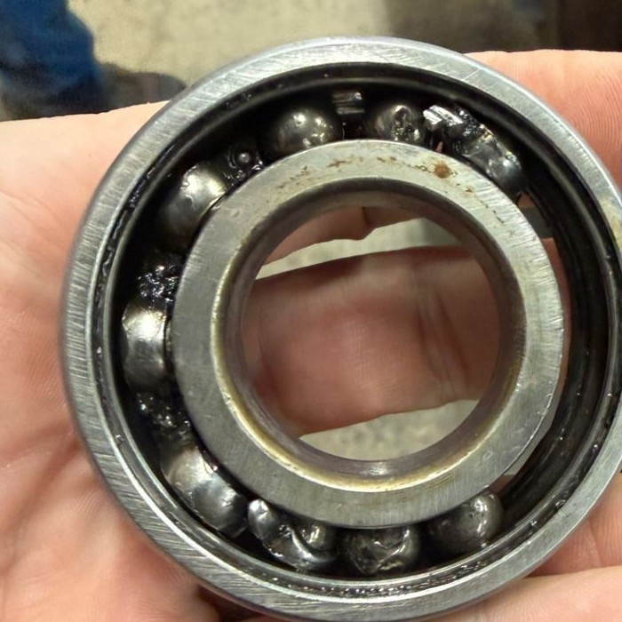 AMTPro - Test 9 Failed ball bearing with damaged balls, removed after the AMTPro test